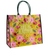 Life is beautiful large tote