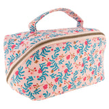 Blush floral zip cosmetic bag