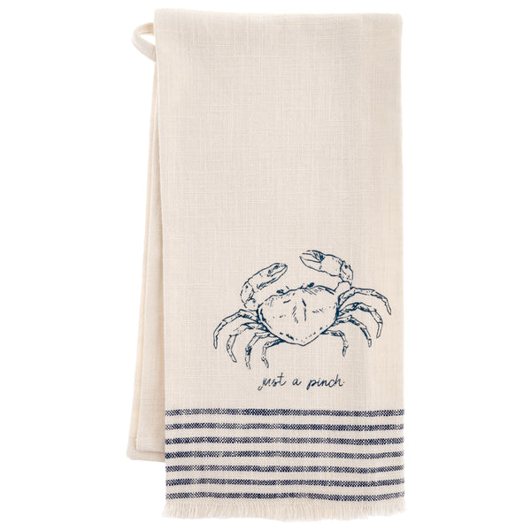 Crab-Just in a Pinch Waterfront Tea Towel