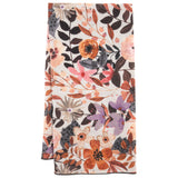 Cinnamon floral linen blend tea towel