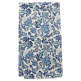 Blue botanical linen blend tea towel