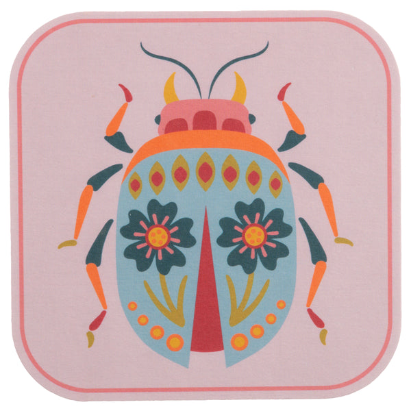 Purple bugs Pulp Paper Coaster view