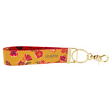 Red Floral loop keychain back view