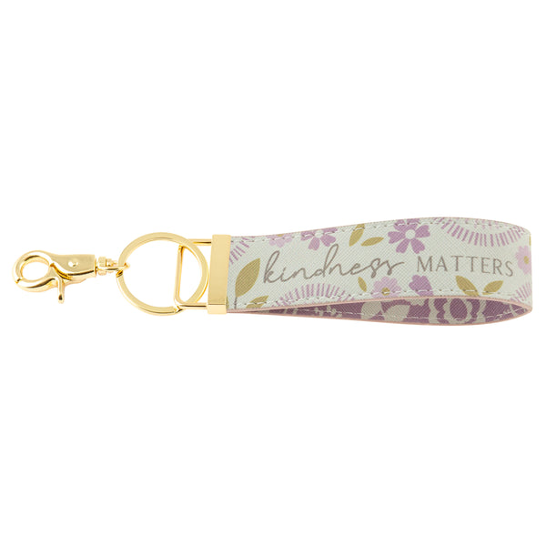 Lavender floral loop keychains