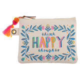 Think happy thoughts cotton canvas carry all