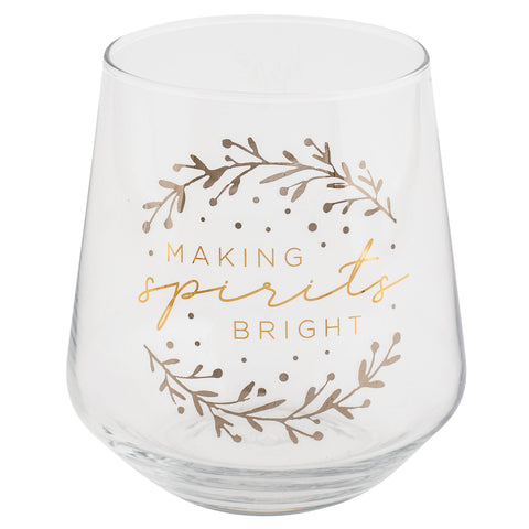 Making Spirits Bright Holiday Chic Stemless Wine Glasses