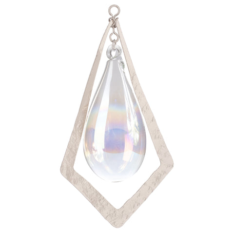 Clear Luster/silver teardrop Florence Ornaments