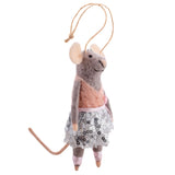 Grey tutu mouse ornament