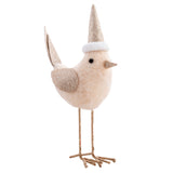Bird wearing gold hat felt ornament