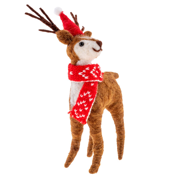 Deer ornament wearing a scarf