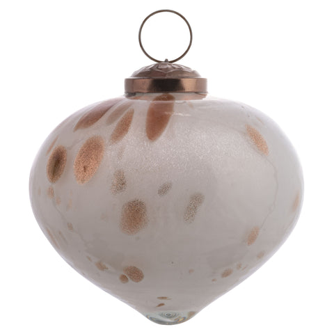 Bronze Speckled Drop Glass Ornament