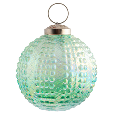 Iridescent Green Urchin Ball Ornament