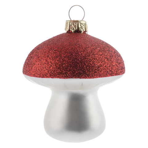 Red Mushroom Glitter Top Ornament