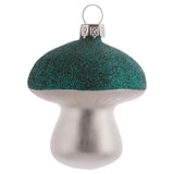 Teal Mushroom Glitter Top Ornament