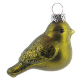 Green birdie glass ornament