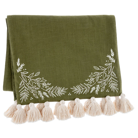 Pine Embroidered Table Runner