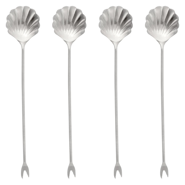 Silver seashell cocktail pick