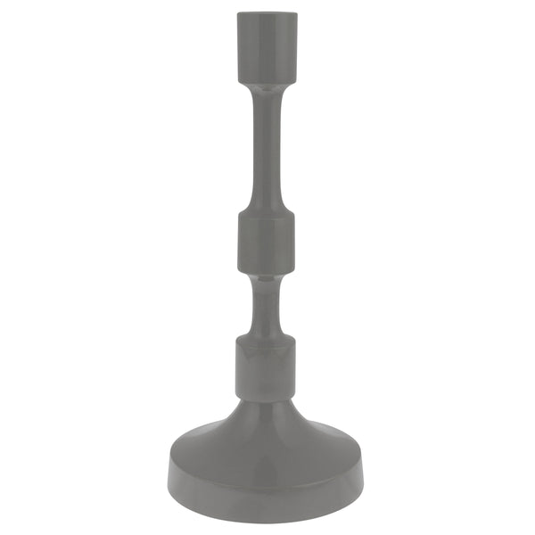 Medium ecru metal taper candlestick holders