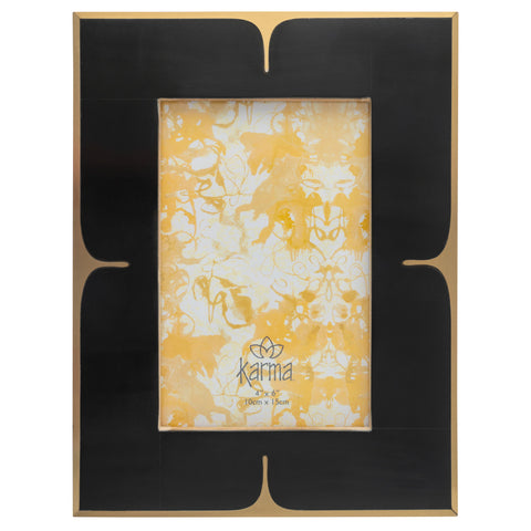 Black and gold resin and brass frame