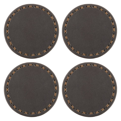 Bronco Brown Round Leather Coasters