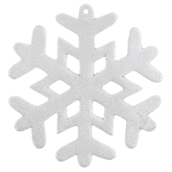 Silver leather snowflake ornaments