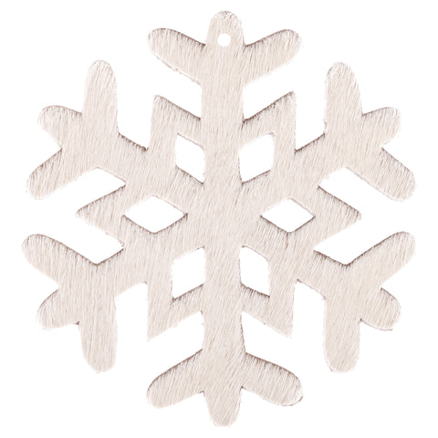 White cowhide leather snowflake ornaments