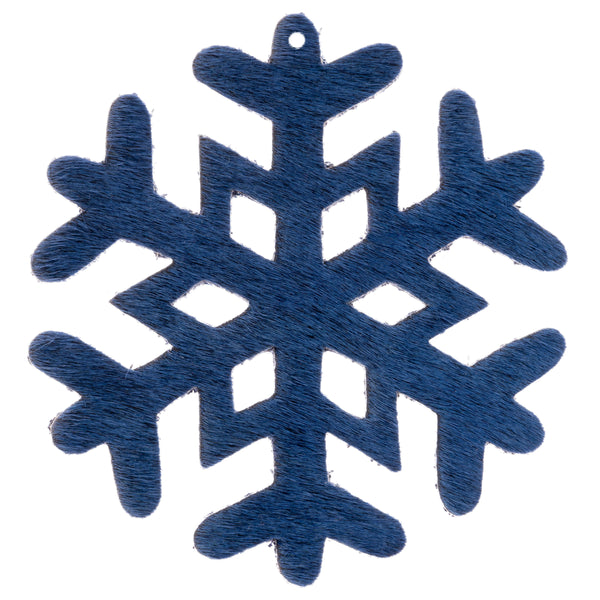 Blue cowhide leather snowflake ornaments