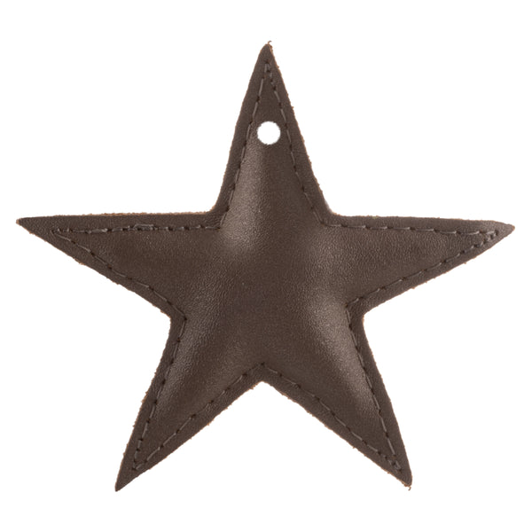 Small pewter leather star ornament