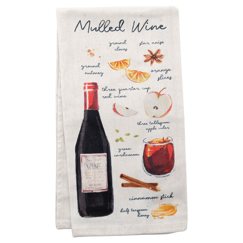 Mulled Wine Holiday Spirits Tea Towel