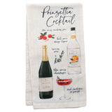 Poinsettia Cocktail Holiday Spirits Tea Towel