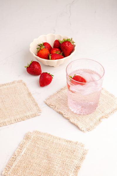 Cool Pink Somerset Juice Glass with strawberries