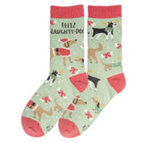Feliz Naughty-Dog Holiday Socks