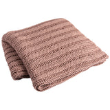 Rose Tan Chunky Knit Channel Throw