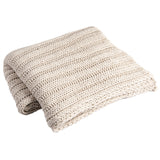 Oatmeal Chunky Knit Channel Throw