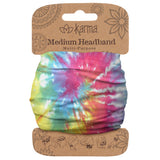Multi-color tie dye medium headband packaging view