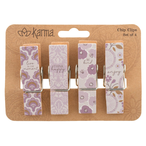 Lilac Patterns Chip Clips