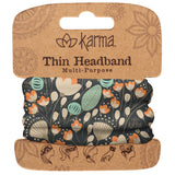 Midnight floral thin headbands packaged view