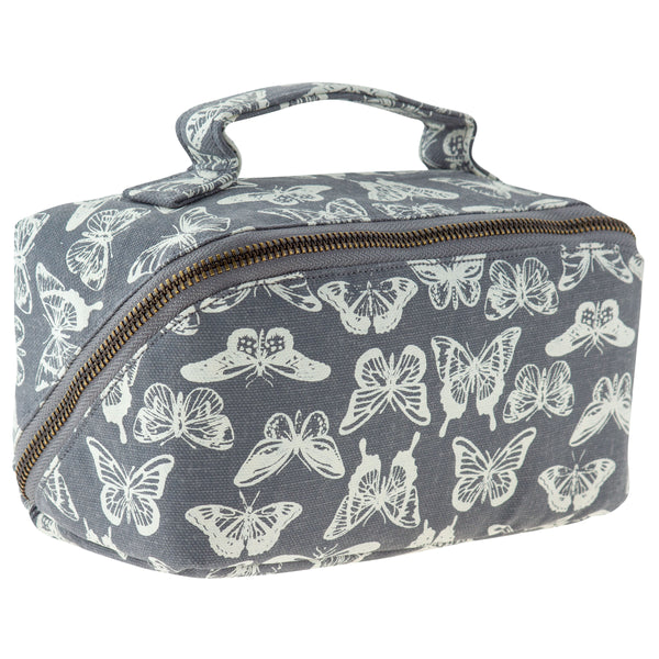 Butterfly zip cosmetic bag
