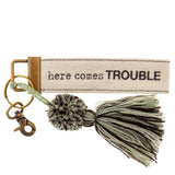 Trouble Canvas Tassel Key Chain