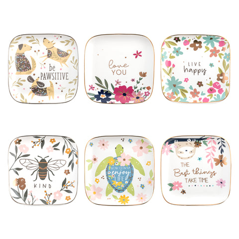Flora Large Square Trinket Trays Assortment variables view