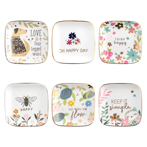 Flora Small Square Trinket Trays Assortment Variables view