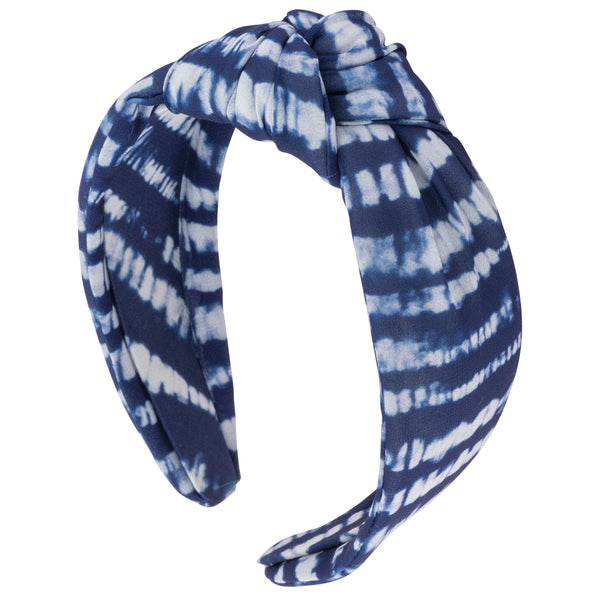 Blue shibori knot headbands