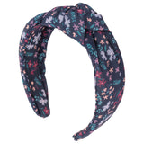 Navy floral knot headbands