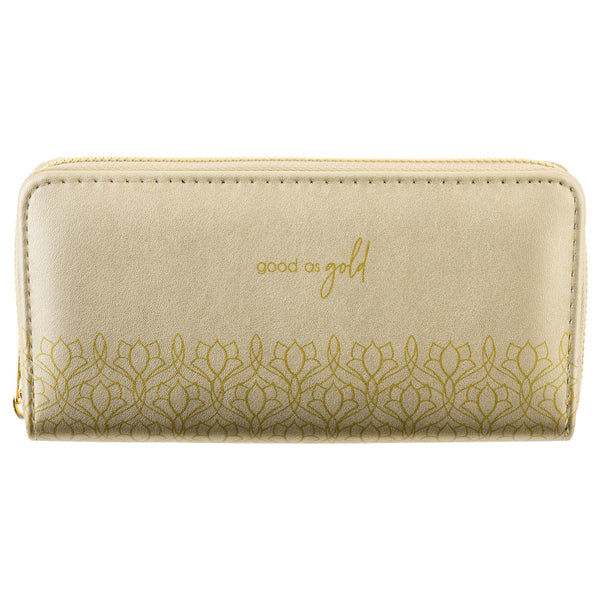 Gold shimmer large wallet