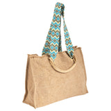 Natural Oversized Tote With Hand Woven Straps