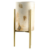 Gold tall mercury glass candle holder