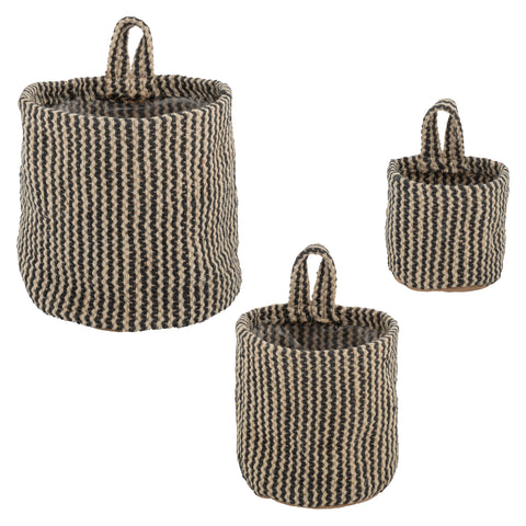 Vertical Stripe Hanging Loop Baskets