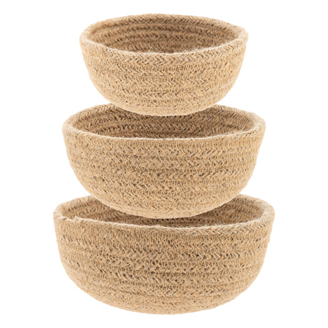 Natural woven mini bowls