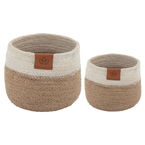 Two color woven baskets