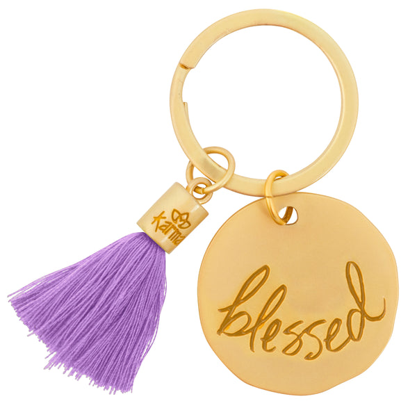 Blessed Round Tassel Key Chains